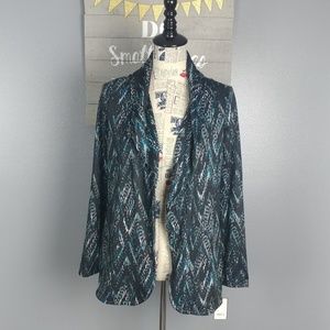 open front cardigan - chevron/Aztec print